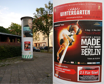 Plakatkampagne Wintergarten, Litfaßsäulenwerbung - Postear (Plakatwerbung)