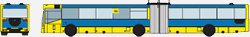 Gelenkbus-Bandwerbung, Buswerbung, Berlin (Bus-Außenwerbung)